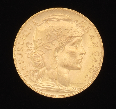 A 1911 20-Franc Gold Coin 1911