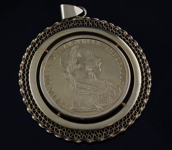 A 1915 Austrian four ducat gold