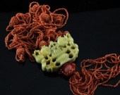 A 1920's Chinese coral bead an