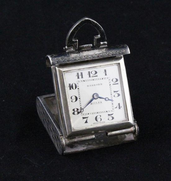 A 1920's engine turned silver Rolex