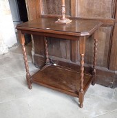 A 1920S OAK RECTANGULAR TWO TI