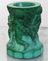 A 1930'S BOHEMIAN MALACHITE TO