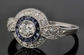 A 1930s platinum mounted sapph