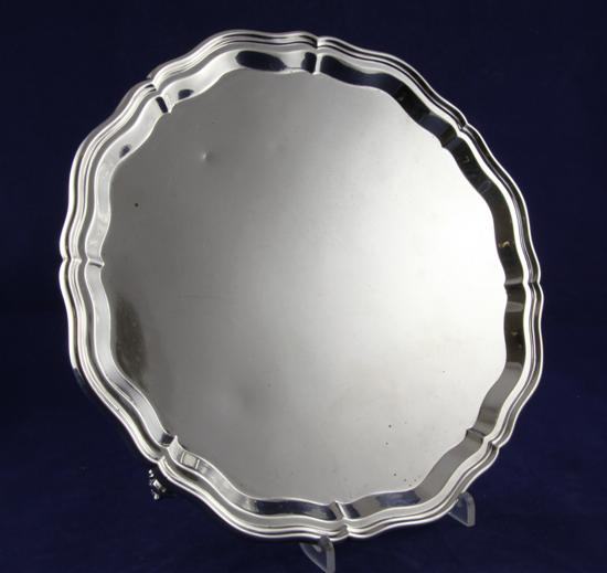 A 1930's silver salver by Harrods