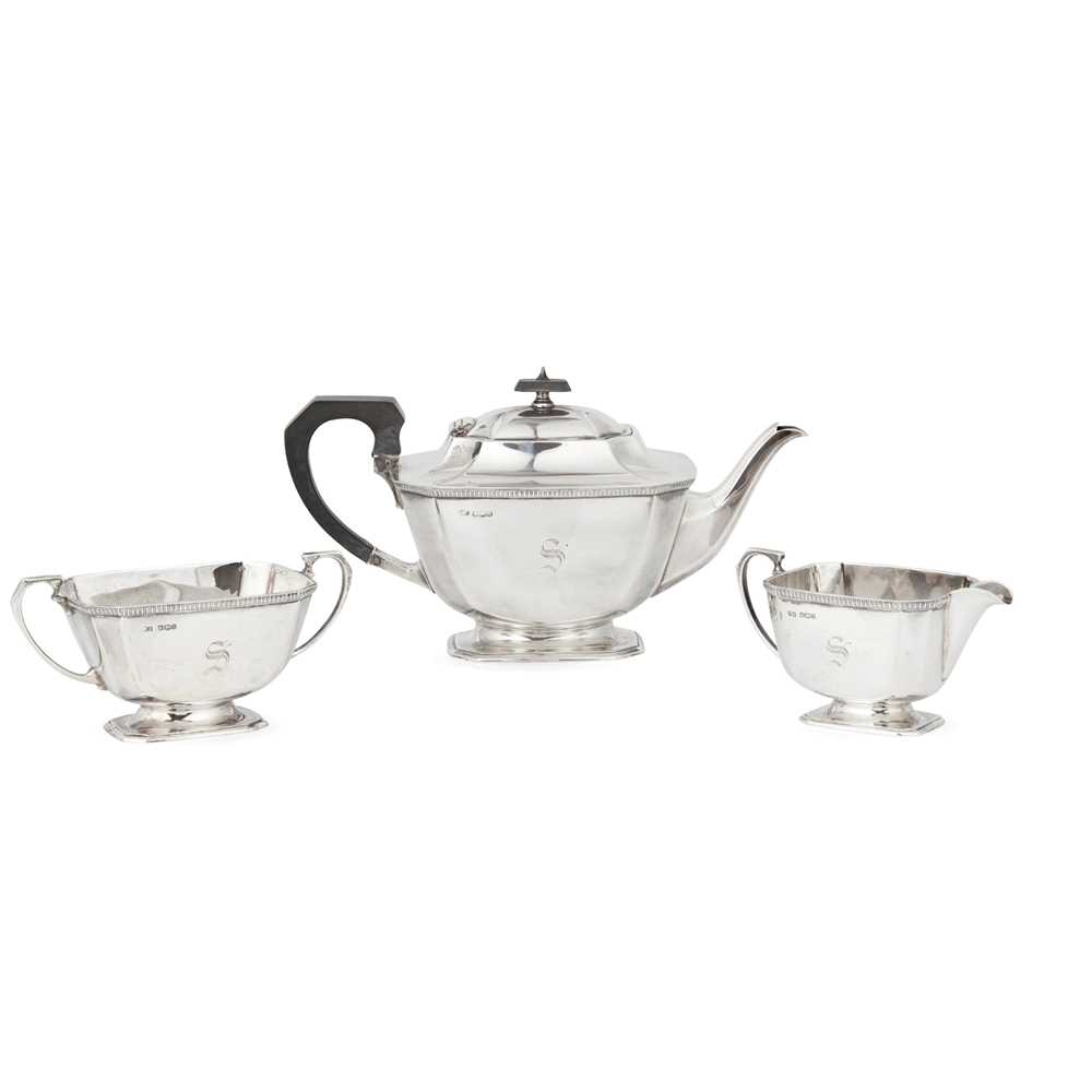 A 1930S THREE-PIECE TEA SERVICE
