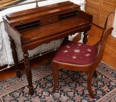 A 1940S SPINET DESK WITH NEEDL