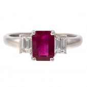 A 1.95 CT BURMESE RUBY & DIAMO