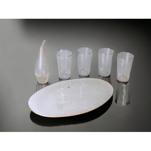 A 1950'S CHANCE GLASS DRINKING SET.