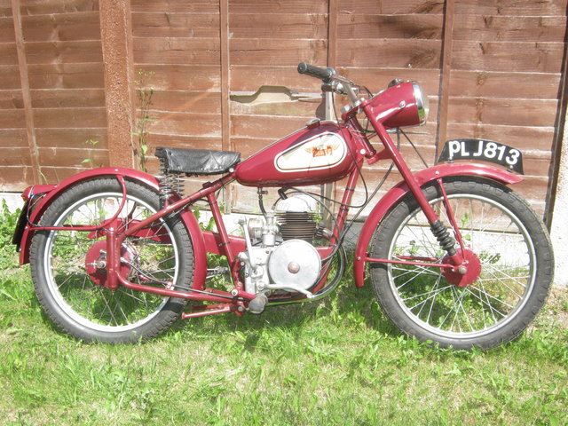 A 1955 James Cadet 150cc motorcycle