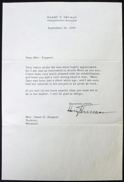 A 1959 HARRY TRUMAN SIGNED ALT