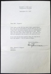 A 1959 HARRY TRUMAN SIGNED ALT