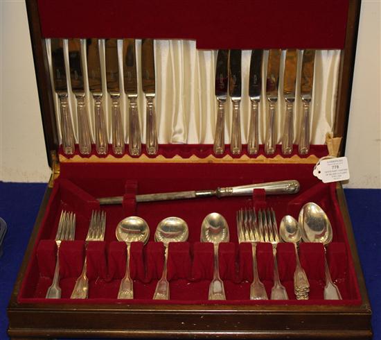 A 1970's part canteen of silver