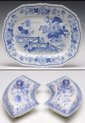 A 19TH C. BLUE TRANSFER PLATTE
