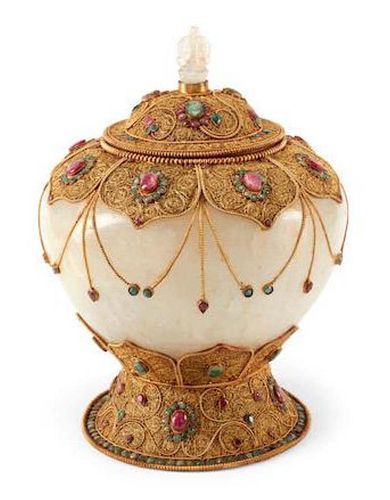 A 19TH C. GILT METAL &AMP; SEMI
