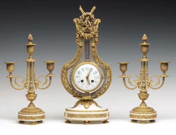 A 19TH C. MARBLE AND ORMOLU