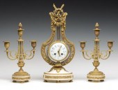 A 19TH C. MARBLE AND ORMOLU AN