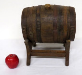 A 19TH C. OAK TABLETOP BARREL