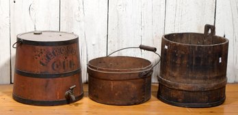 A 19th C. red painted kerosene