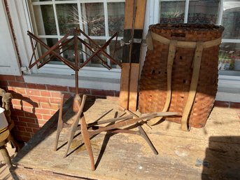 A 19th C. swift with table vise, an
