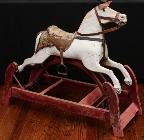 A 19TH CENT. CARVED AND PAINTED