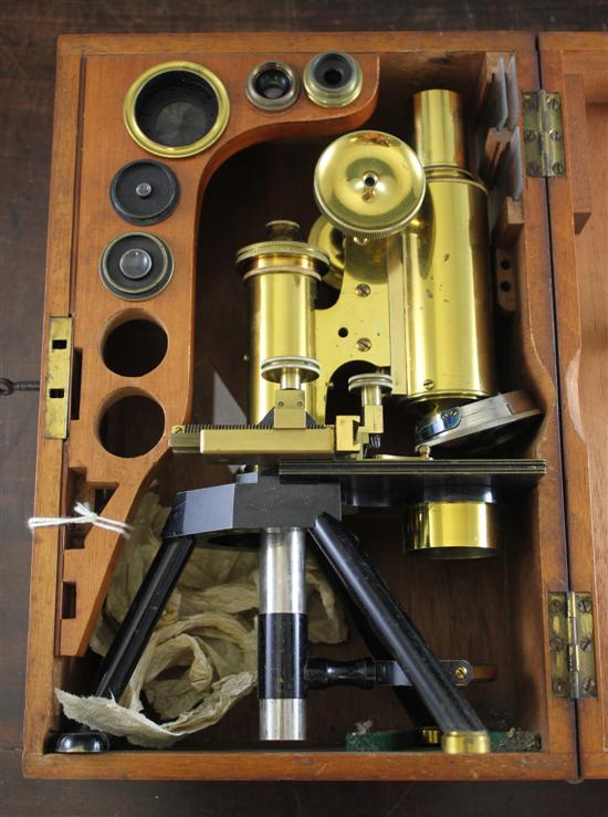 A 19th century brass monocular