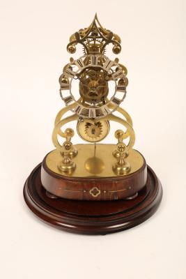 A 19th Century brass skeleton clock