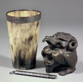 A 19th Century bronze inkwell
