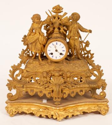 A 19th Century gilt metal eight-day