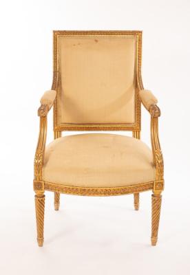 A 19th Century giltwood armchair in