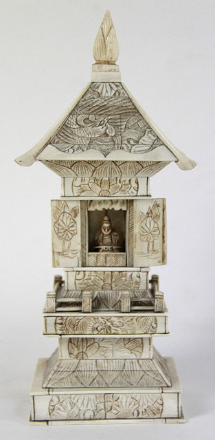 A 19th Century ivory pagoda