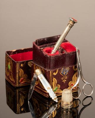 A 19th Century leather and gilt