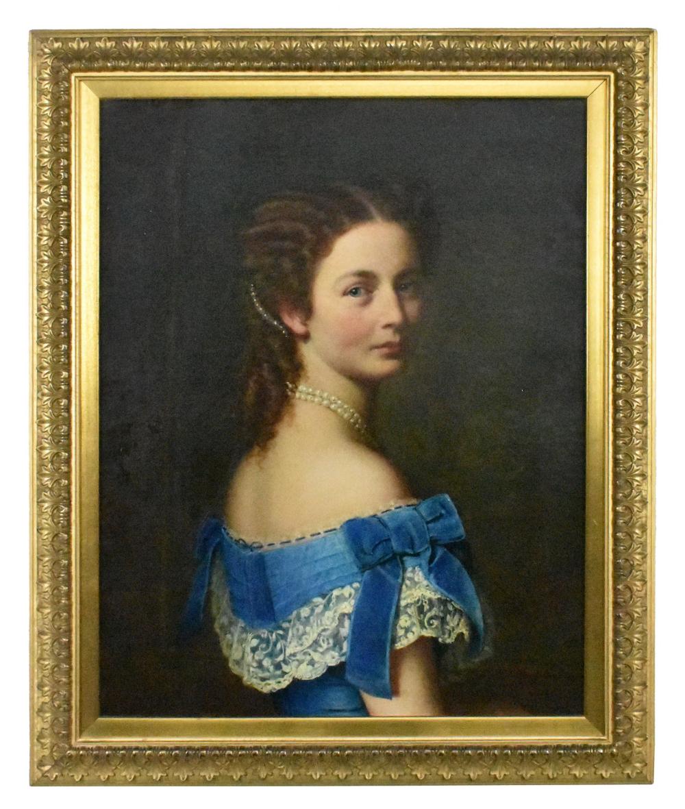 A 19TH CENTURY PORTRAIT PAINTING OF