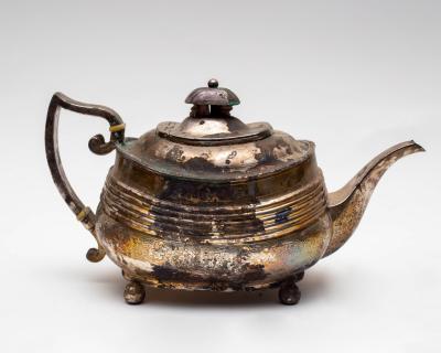 A 19th Century silver teapot,
