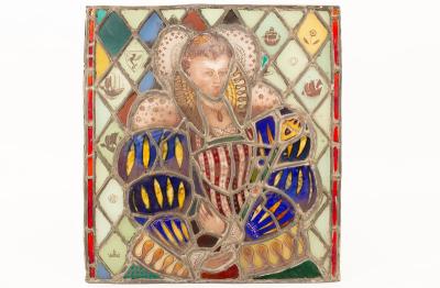 A 19th Century stained glass panel,