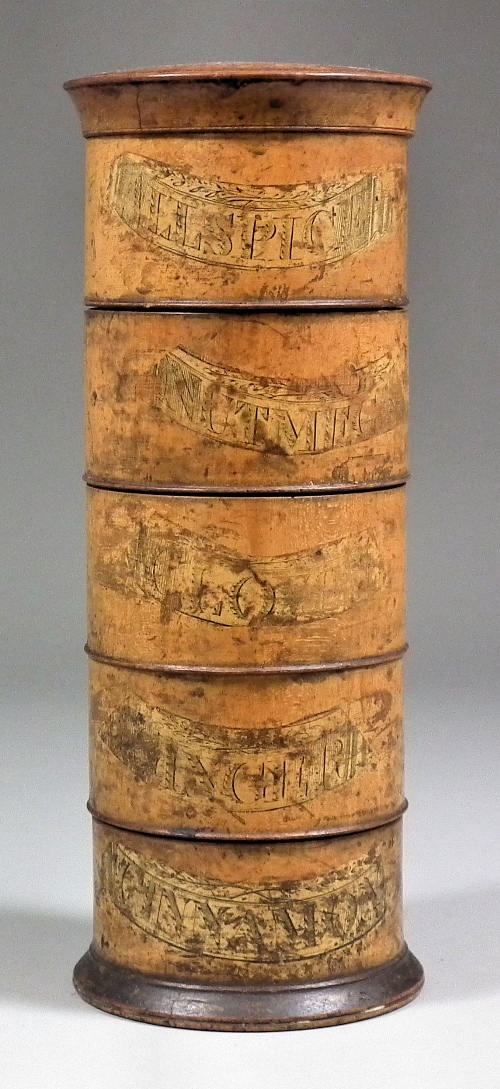 A 19th Century sycamore five tier