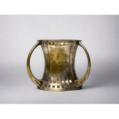 A 19th century three handled silver