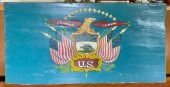 A 20th C. painted wood sign wi