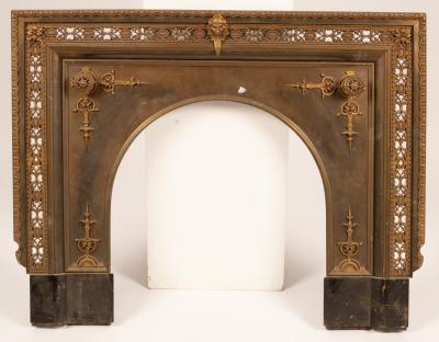 A 20th Century brass fire surround,