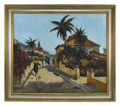 A 20TH CENTURY OIL ON CANVAS P