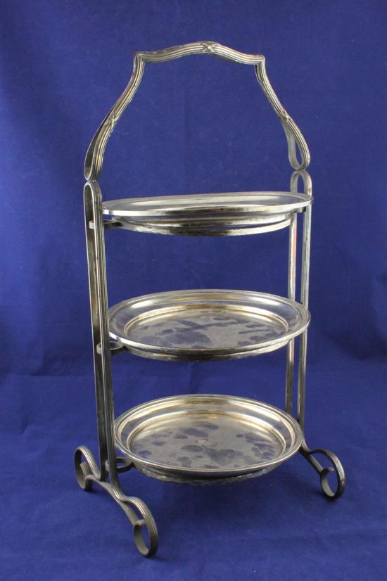 A 20th century plated cake stand