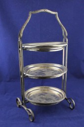 A 20th century plated cake sta