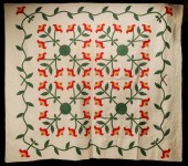 A 20TH CENTURY RED AND GREEN F