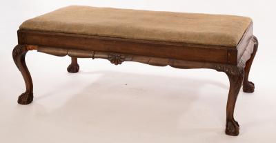 A 20th Century walnut long stool