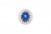 A 22 CARAT STAR SAPPHIRE, DIAM