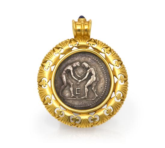 A 22 Karat Yellow Gold Sapphire and