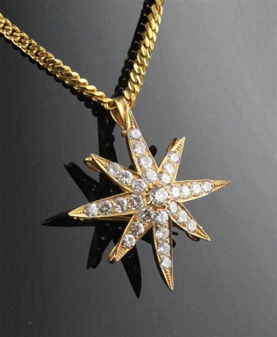 A 22ct gold and diamond starburst