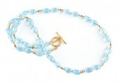 A 22K YELLOW GOLD AND AQUAMARI