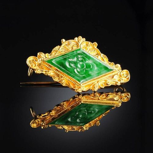 A 24K YELLOW GOLD AND CHINESE "A"