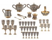 A 38-PIECE SOVIET SILVER AND N