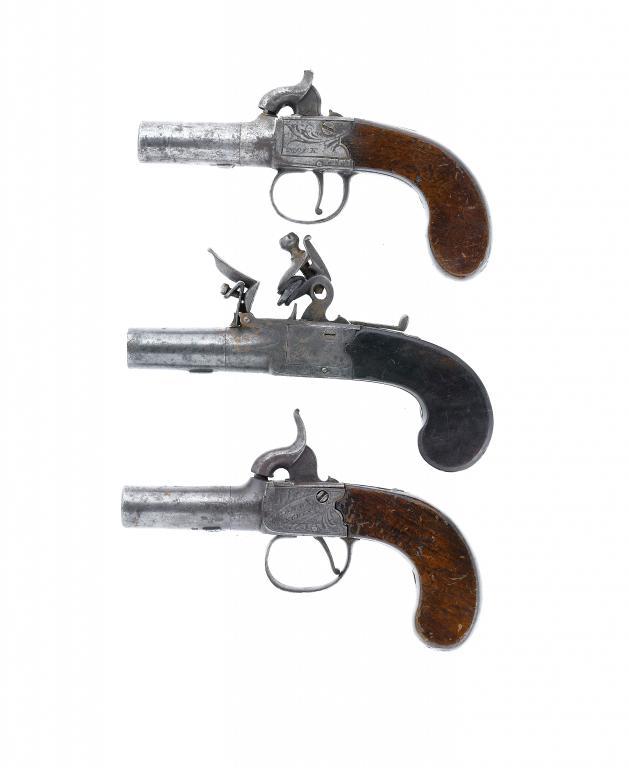 A 40 BORE FLINTLOCK POCKET PISTOL